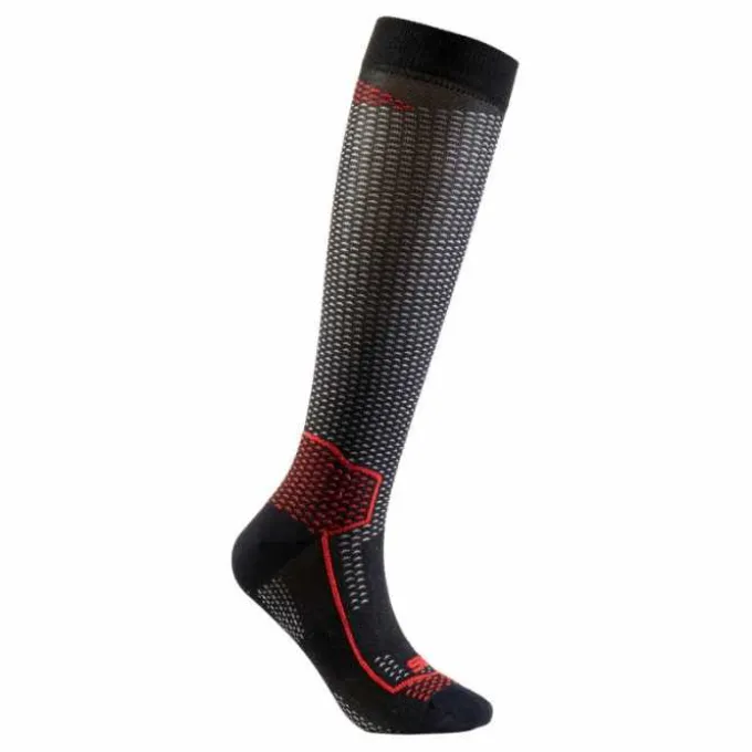 Calza Leggera Sixs LONG V3 al ginocchio Nero Rosso