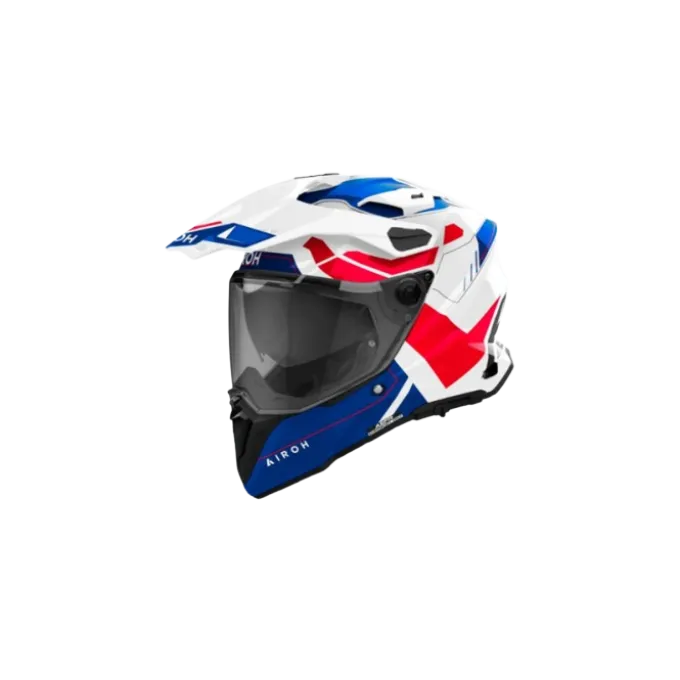 Casco Airoh Commander2 Reveal Bianco Blu Rosso