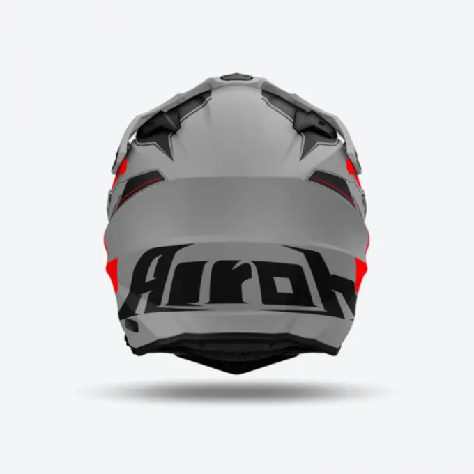 Casco Airoh Commander2 Reveal Grigio Opaco Rosso Fluo
