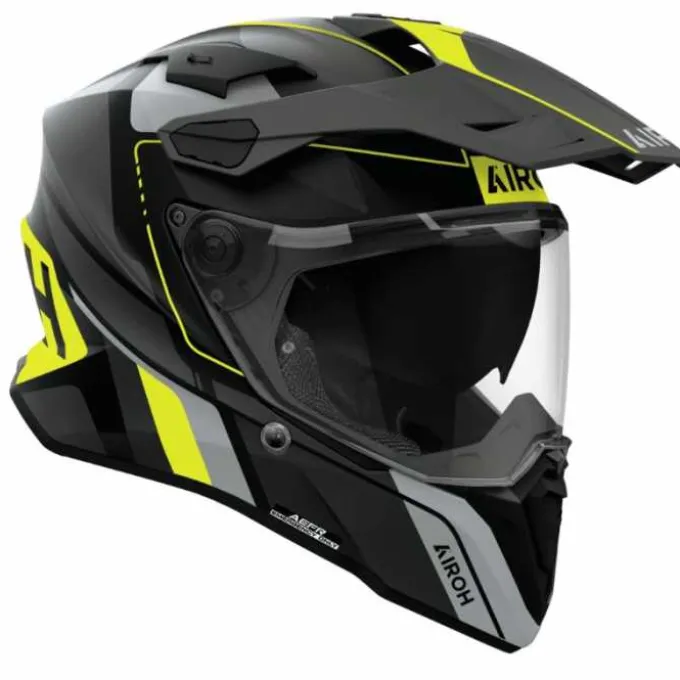 Casco Airoh Commander2 Skip Antracite Giallo Opaco