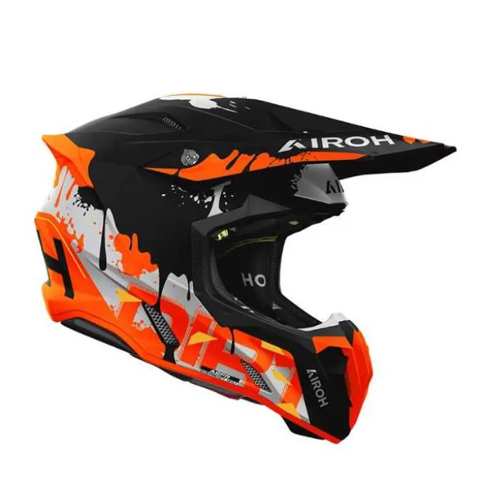 Casco Airoh Twist 3 Dirt Matt Nero Opaco Arancio