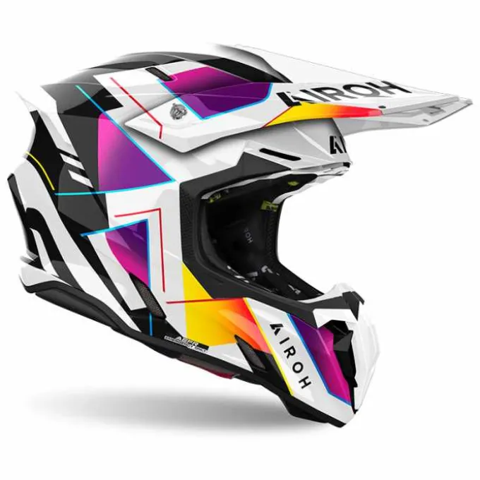 Casco Airoh Twist 3 Rainbow Viola Nero Bianco