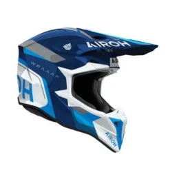 Casco Airoh Wraaap 06 Conquer Blu Bianco