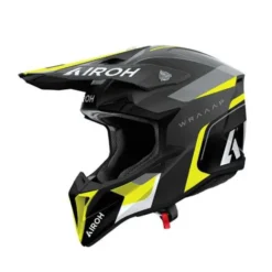 Casco Airoh Wraaap 06 Conquer Nero Opaco Giallo