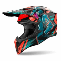 Casco Airoh Wraaap 06 Cyber Arancio Azzurro
