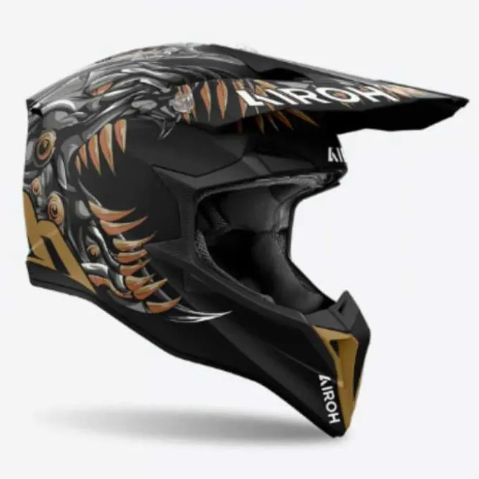 Casco Airoh Wraaap 06 Cyborg Matt Nero Oro