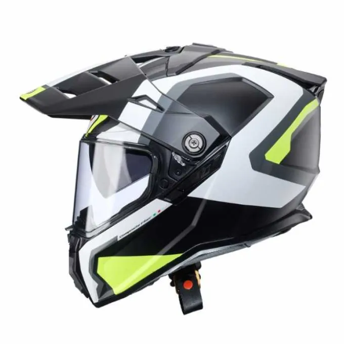 Casco Caberg Tanami Scram Nero Bianco Giallo
