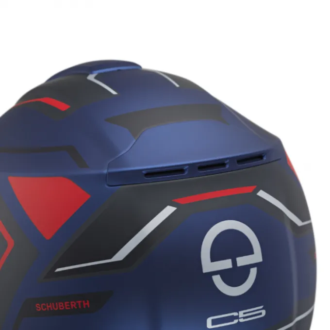 Casco C5 Omega Blu Opaco Rosso
