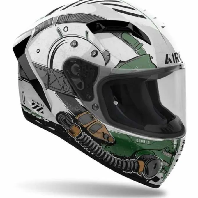 Casco Connor Alligator Bianco Verde