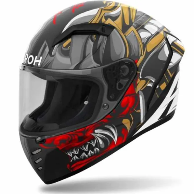 Casco Connor Samurai Nero Rosso Opaco