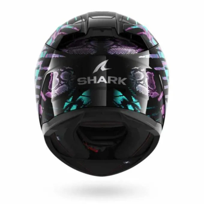 Casco D-Skwal 3 Reptaia Nero Viola Verdeacqua Opaco