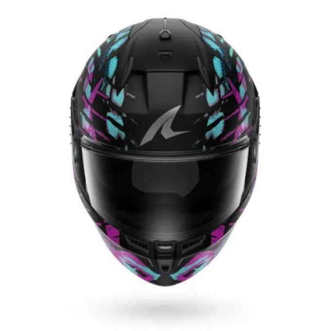 Casco D-Skwal 3 Reptaia Nero Viola Verdeacqua Opaco