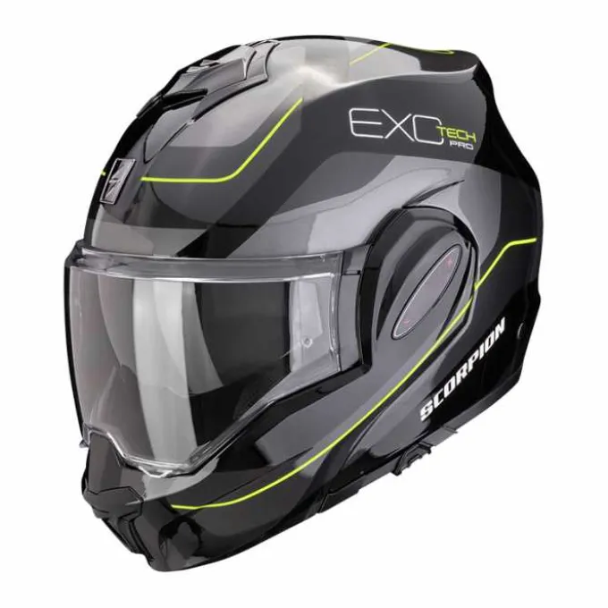 Casco Exo Tech Evo Pro Commuta Nero Argento Giallo