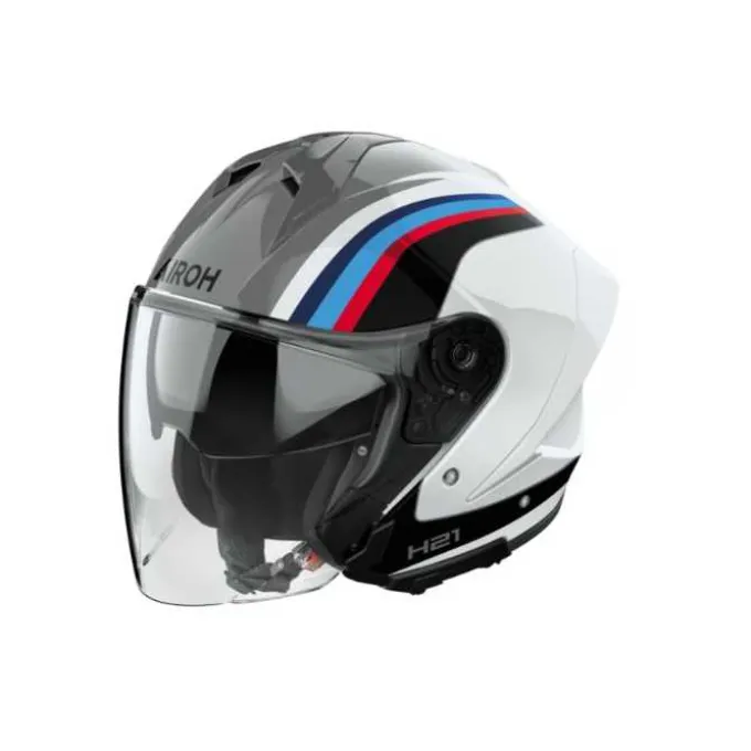 Casco H21 Arrow Bianco Blu Grigio