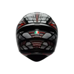 Casco K1 S E2206 Lyzard nero opaco grigio rosso