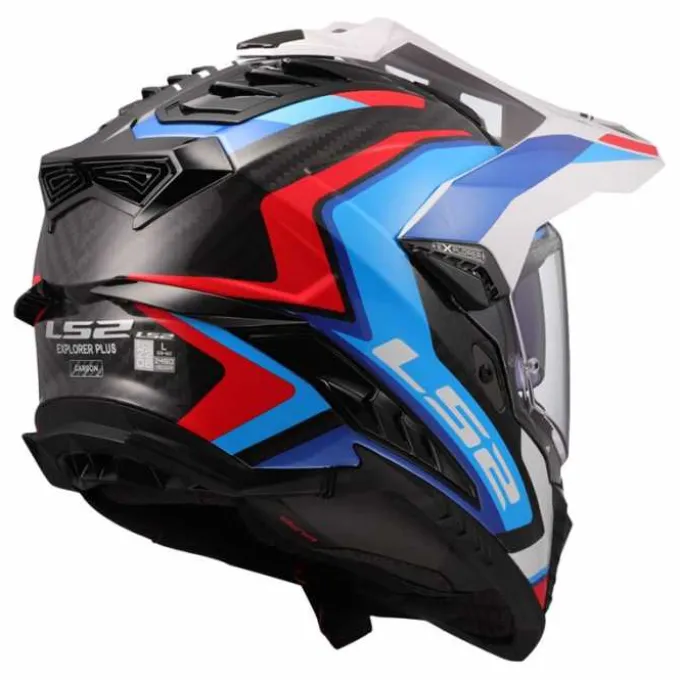 Casco LS2 MX701 06 Explorer Frontier II Carbon Bianco Blu