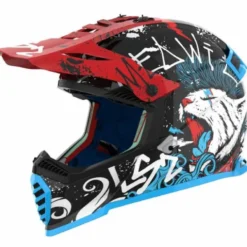 Casco LS2 MX437 Mini Starmaw Rosso Blu