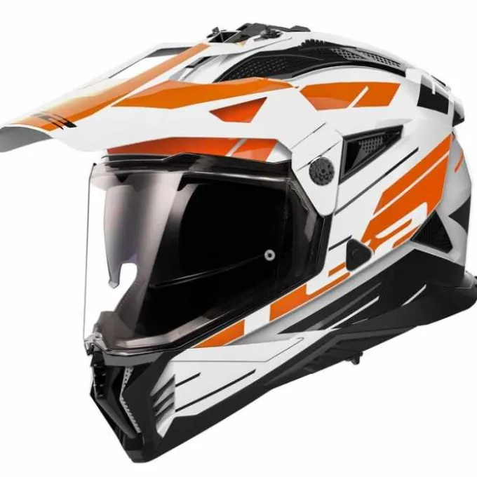 Casco LS2 MX702 Pioneer II Namib Bianco Arancio