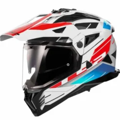 Casco LS2 MX702 Pioneer II Namib Bianco Blu Rosso