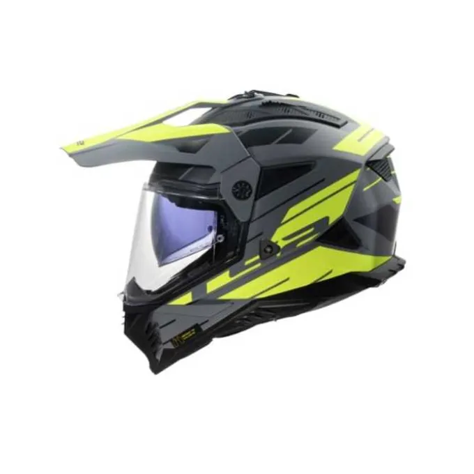 Casco LS2 MX702 Pioneer II Namib Grigio Giallo