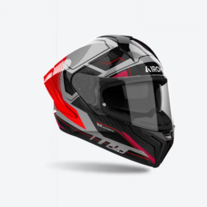 Casco Matryx Rocket Rosso Nero Grigio