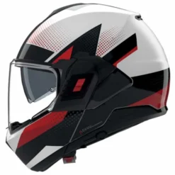 Casco N120-1 Ciclone N-com Bianco Rosso