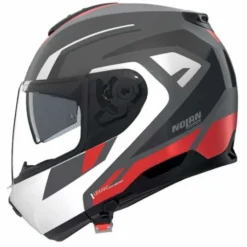 Casco N100-6 Cinetico N-com Grigio Rosso Bianco Opaco