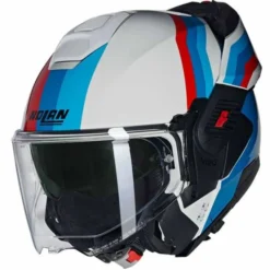 Casco N120-1 Lineo N-com Bianco Blu Rosso