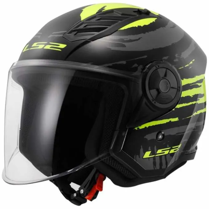 Casco OF616 Airflow 2 Brush Nero Opaco Giallo