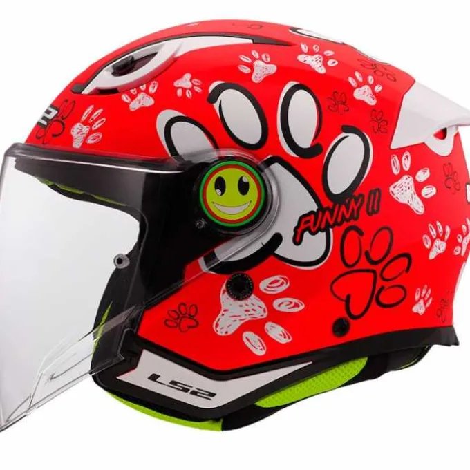 Casco OF622 Funny II Paws Rosso