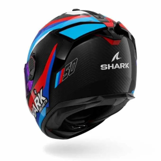 Casco Spartan GT Pro Carbon Guintoli Bianco Rosso Blu