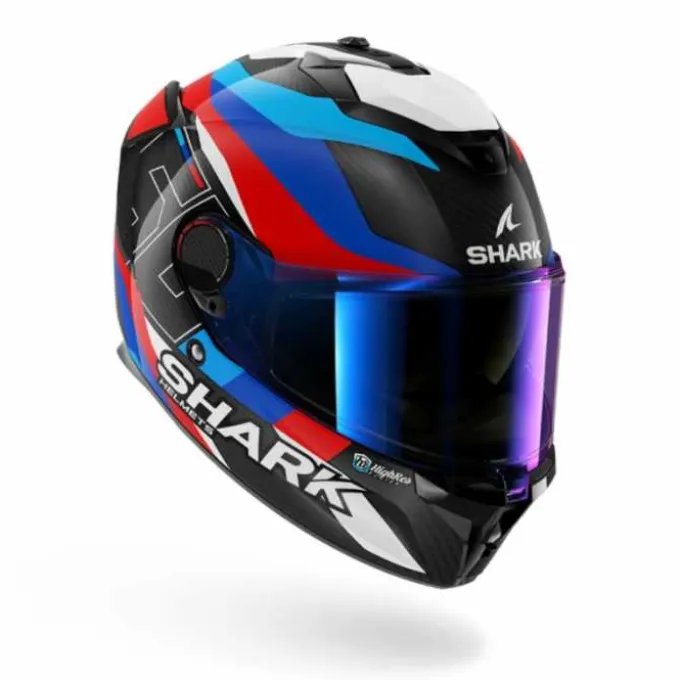 Casco Spartan GT Pro Carbon Guintoli Bianco Rosso Blu