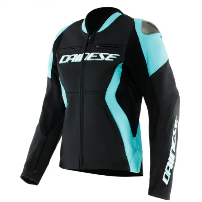 Giacca in pelle Racing 5 Lady Nero Azzurro
