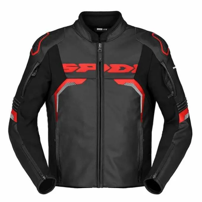 Giubbotto Evorider 3 pelle Nero Rosso
