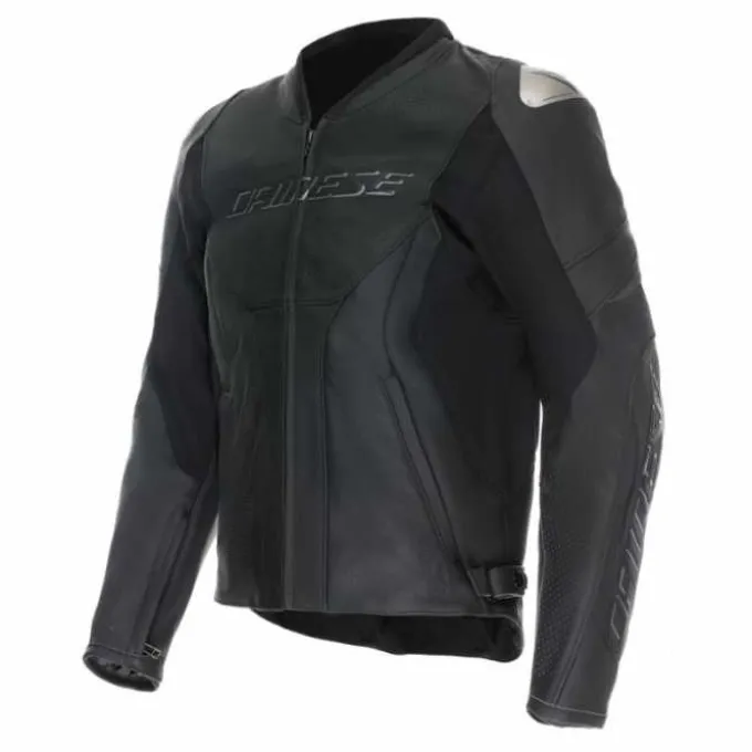 Giubbotto Racing 5 Pelle Traforato Nero