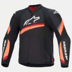 Giubbotto T-GP Plus R V4 tex Nero Rosso Fluo