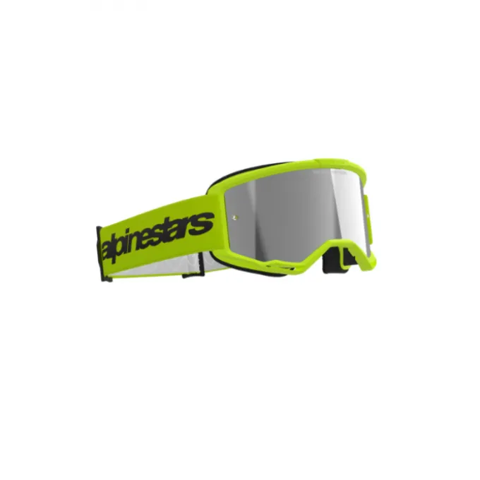 Maschera Alpinestars Vision 3 Wordmark Giallo Fluo Lente Argento