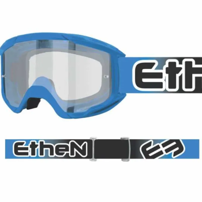Maschera Ethen 06 Basic Azzurro Nero Lente Trasparente