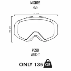 Maschera Ethen 05R Bianco Blu Rosso Lente Specchiata