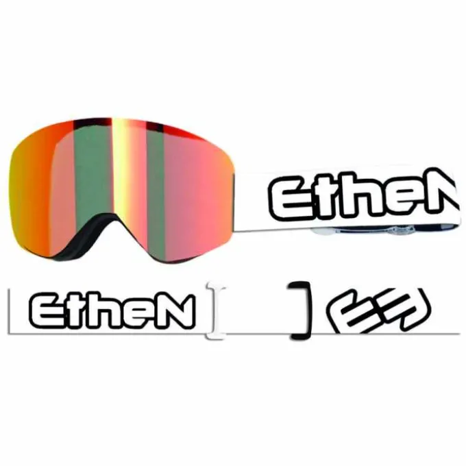 Maschera Magnetic Ethen MAG33 Bianco Nero Lente Rossa