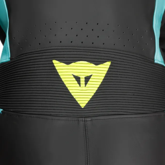 Tuta Dainese Laguna Seca 6 Perf. Nera Verde Acqua Fuxia