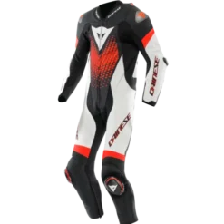 Tuta Dainese Laguna Seca 6 Perf. Nero Bianco Rosso Fluo